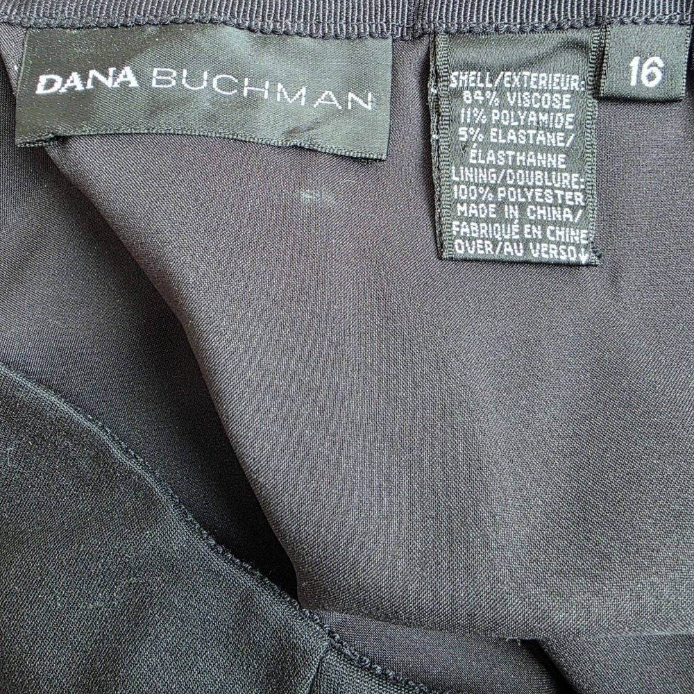 Dana Buchman Black Pencil Skirt Size 16 Workwear Professional Lined Office Comfy - Picture 4 of 6